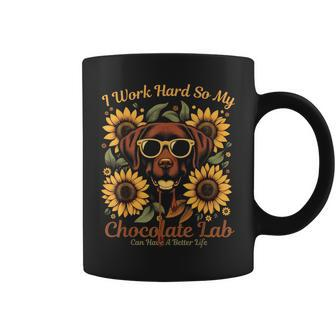 Chocolate Lab Saying Labrador Sunflower Dog Lover Coffee Mug - Monsterry