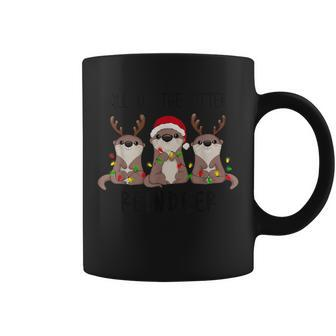 Christmas Otters Cute All Of The Otter Reindeer Coffee Mug - Monsterry