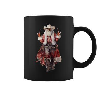 Christmas Western Cowboy Santa Claus And Candy Cane Coffee Mug | Mazezy UK