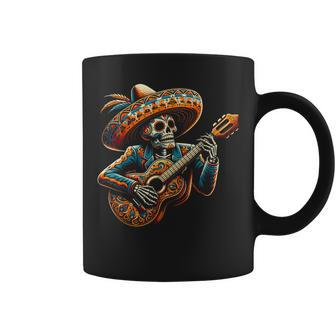 Cinco De Mayo Skeleton Skull Fiesta Sombreros Guitar Coffee Mug | Mazezy DE