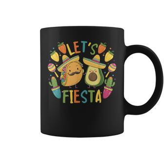 Cinco De Mayo Taco Avocado Mexican Party Let's Fiesta Coffee Mug | Mazezy CA