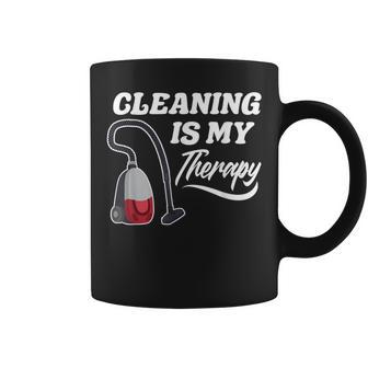 Cleaning Is My Therapy Housekeeping Housekeeper Coffee Mug - Monsterry