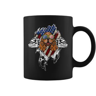 Cocker Spaniel Dog Vintage American Flag Coffee Mug | Mazezy
