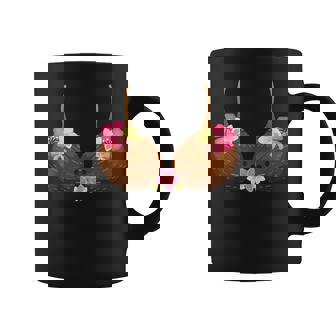 Coconut Bra With Hawaiian Tropical Flowers Coffee Mug - Thegiftio
