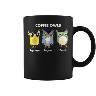Coffee Owls Decaf Regular Espresso Owl Coffee Mug - Monsterry DE