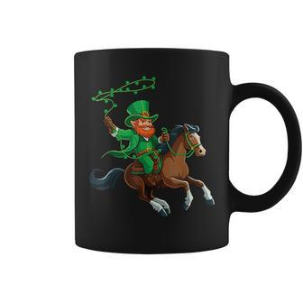 Cowboy Leprechaun St Patrick's Day Horse Riding Lover Coffee Mug - Monsterry UK