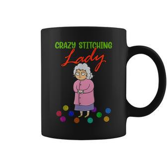 Crazy Stitching Lady With Quilting Patterns For Sewers Coffee Mug - Monsterry