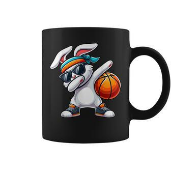 Dabbing Bunny Playing Basketball Easter Day Boys Girls Coffee Mug | Mazezy