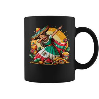 Dabbing Mexican Poncho Sombrero Cinco De Mayo Girl Boy Coffee Mug - Monsterry