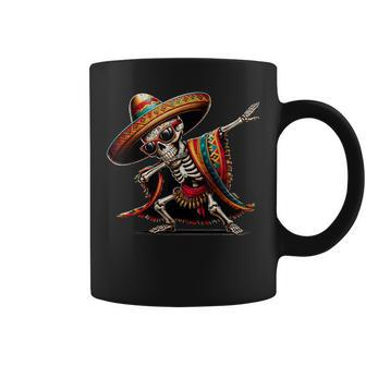 Dabbing Mexican Skeleton Poncho Cinco De Mayo Boys Men Coffee Mug - Monsterry AU