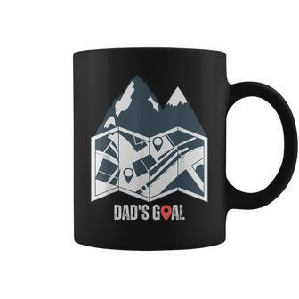 Dad's Goal Hiking Map Hiker Cool Fathers Day Hiking Coffee Mug - Monsterry CA