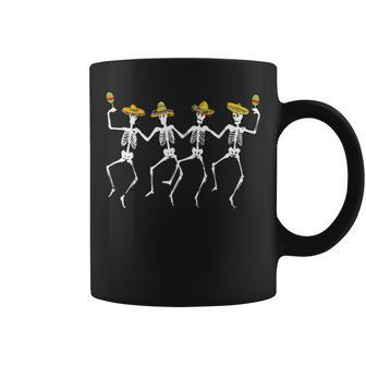Dancing Skeletons Sombreros Maracas Cinco De Mayo Coffee Mug - Monsterry AU
