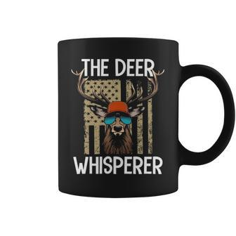 Deer Whisperer Awesome Hunter Usa Flag Buck Hunting Coffee Mug | Mazezy