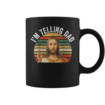 Religious Christian Jesus Meme I'm Telling Dad Coffee Mug - Seseable