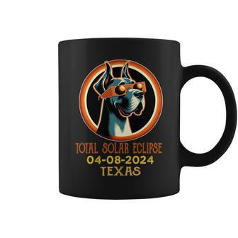 Dog Watching Total Solar Eclipse 2024 Texas Women Coffee Mug - Thegiftio