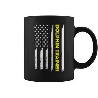 Dolphin Trainer Patriotic Dad Us Flag Fathers Day Coffee Mug - Monsterry CA