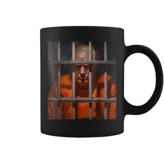 Donald Trump Behind Bars Hot Orange Jumpsuit Humor Coffee Mug - Monsterry AU