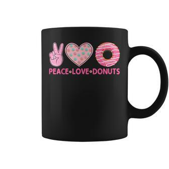 Doughnut Donut Lover Peace Love Donuts Themed Coffee Mug - Monsterry