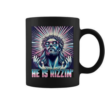 Easter Resurrection Rizz Meme He Is Rizzin Jesus Coffee Mug | Mazezy CA