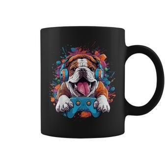 English Bulldog Gamer Cute Dog Gaming Coffee Mug - Thegiftio UK