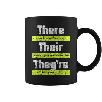 English Teacher Grammar There Their They're Coffee Mug - Monsterry