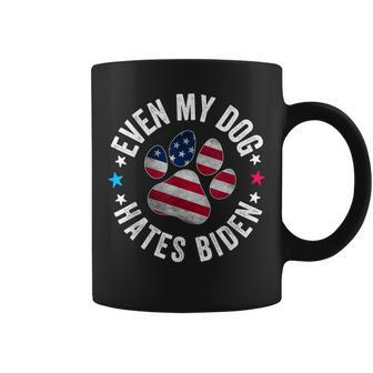 Even My Dog Hates Biden Anti Joe Biden Usa Flag Coffee Mug - Seseable