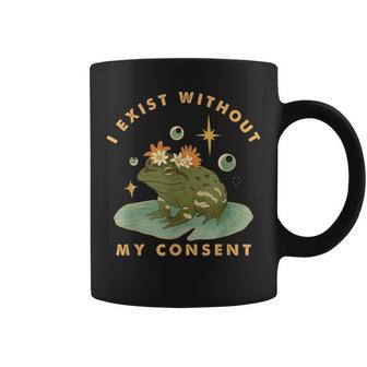 I Exist Without My Consent Vintage Frog Meme Coffee Mug - Monsterry