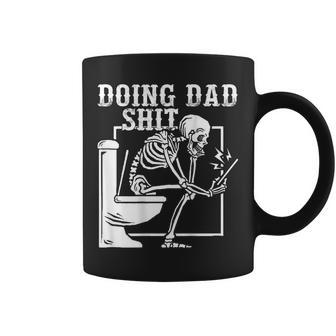 Father Doing Dad Shit Skeleton Toilet On Back Coffee Mug - Monsterry AU