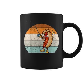 Fishing Hot Dog Retro Vintage Hot Dog Fishermen Coffee Mug - Monsterry DE