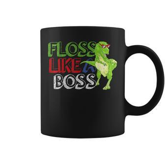 Floss Like A Boss Dino Flossing Dinosaur Floss Dance Coffee Mug | Crazezy DE