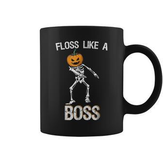 Floss Like A Boss Skeleton Pumpkin Halloween Coffee Mug | Crazezy UK