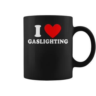 Gaslight I Love Gaslighting I Heart Gaslighting Black Coffee Mug - Seseable