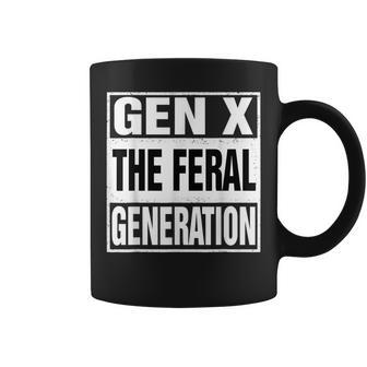Gen X The Feral Generation Retro Humor Saying Coffee Mug | Mazezy