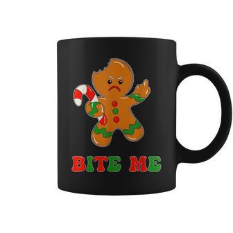 Gingerbread Man Bite Me Christmas Cookie Costume Coffee Mug - Monsterry