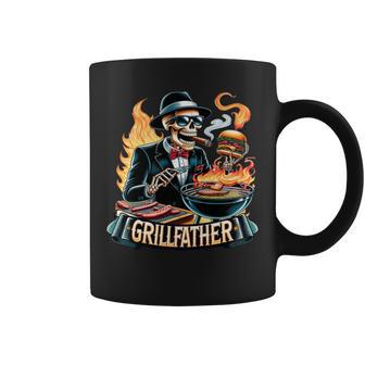 Grill Father Skeleton Dad Joke Grillfather Fathers Day Coffee Mug - Seseable