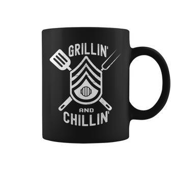 Grillin And Chillin Dad Bbq Grill Fathers Day Coffee Mug - Monsterry