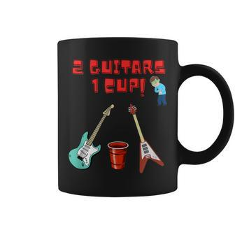 Guitar Saying 2 Guitars 1 Cup Music Coffee Mug | Crazezy DE
