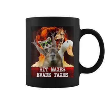 Gym Weightlifting Hit Maxes Evade Taxes Workout Meme Coffee Mug - Monsterry