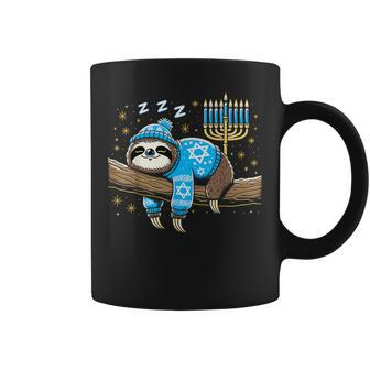 Hanukkah Sloth Jewish Chanukah Sleeping Hanukkah Pjs Coffee Mug - Monsterry