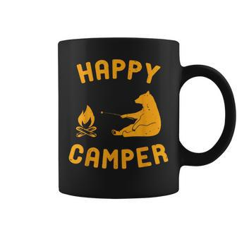 Happy Camper With Bear And Bonfire Coffee Mug - Monsterry AU
