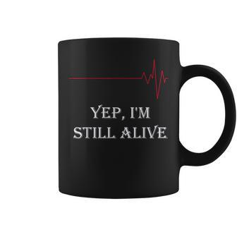 Heartbeat Nurse Or Survivor I'm Still Alive Coffee Mug - Thegiftio UK