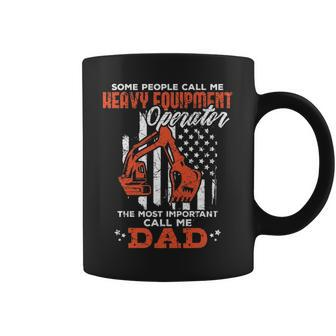 Heavy Equipment Operator Dad Usa Flag Patriotic Coffee Mug | Mazezy