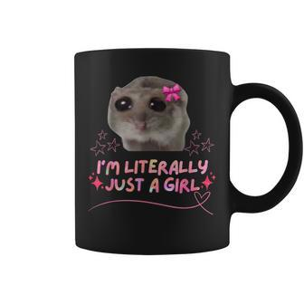 I'm Literally Just A Girl Sad Hamster Meme Coffee Mug | Mazezy UK