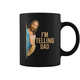 I'm Telling Dad Jesus Meme Kid Women Coffee Mug - Seseable