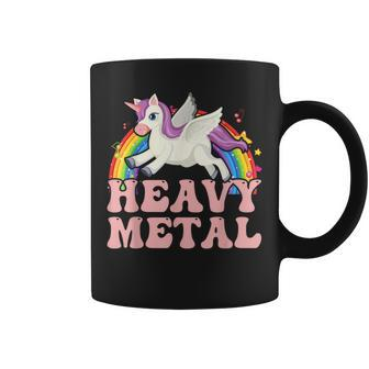 Ironic Cool Unicorn Heavy Metal Music Festival Coffee Mug - Seseable