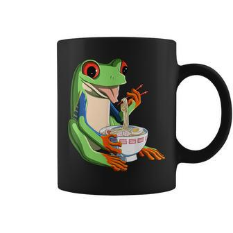 Japanese Kawaii Ramen Red Eyed Tree Frog Coffee Mug - Monsterry