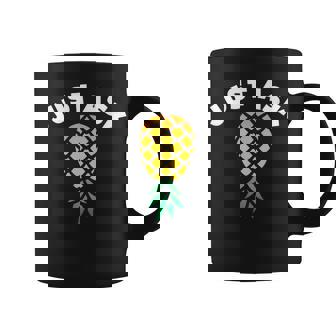 Just Ask Upside Down Pineapple Swinger Womens Coffee Mug - Thegiftio