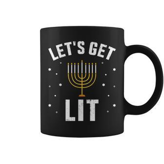 Let's Lit With Menorah For Jewish Hanukkah Coffee Mug - Monsterry