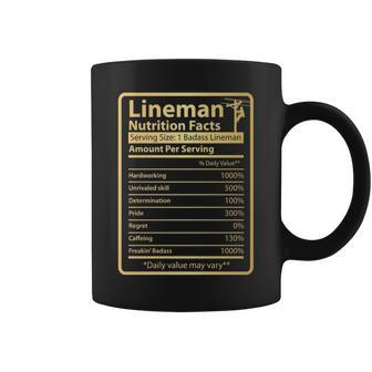 Lineman Nutrition Facts Coffee Mug | Mazezy