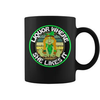 Liquor Where She Likes It Green Troll Lady Coffee Mug - Monsterry AU